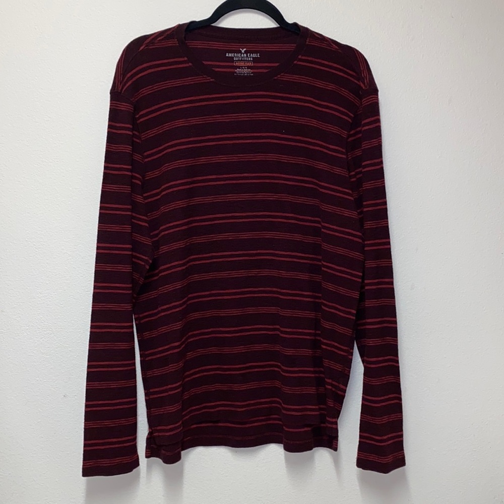 American eagle Mens red long sleeve shirt size L